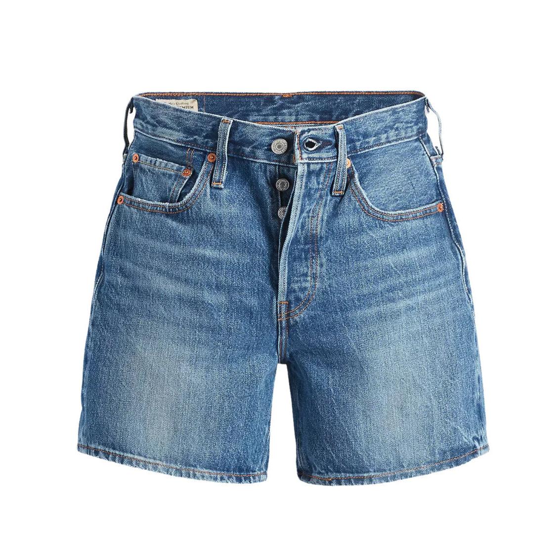 501 MID THIGH SHORT BLUE-LADIES SHORTS-LEVIS-JB Evans Fashions & Footwear