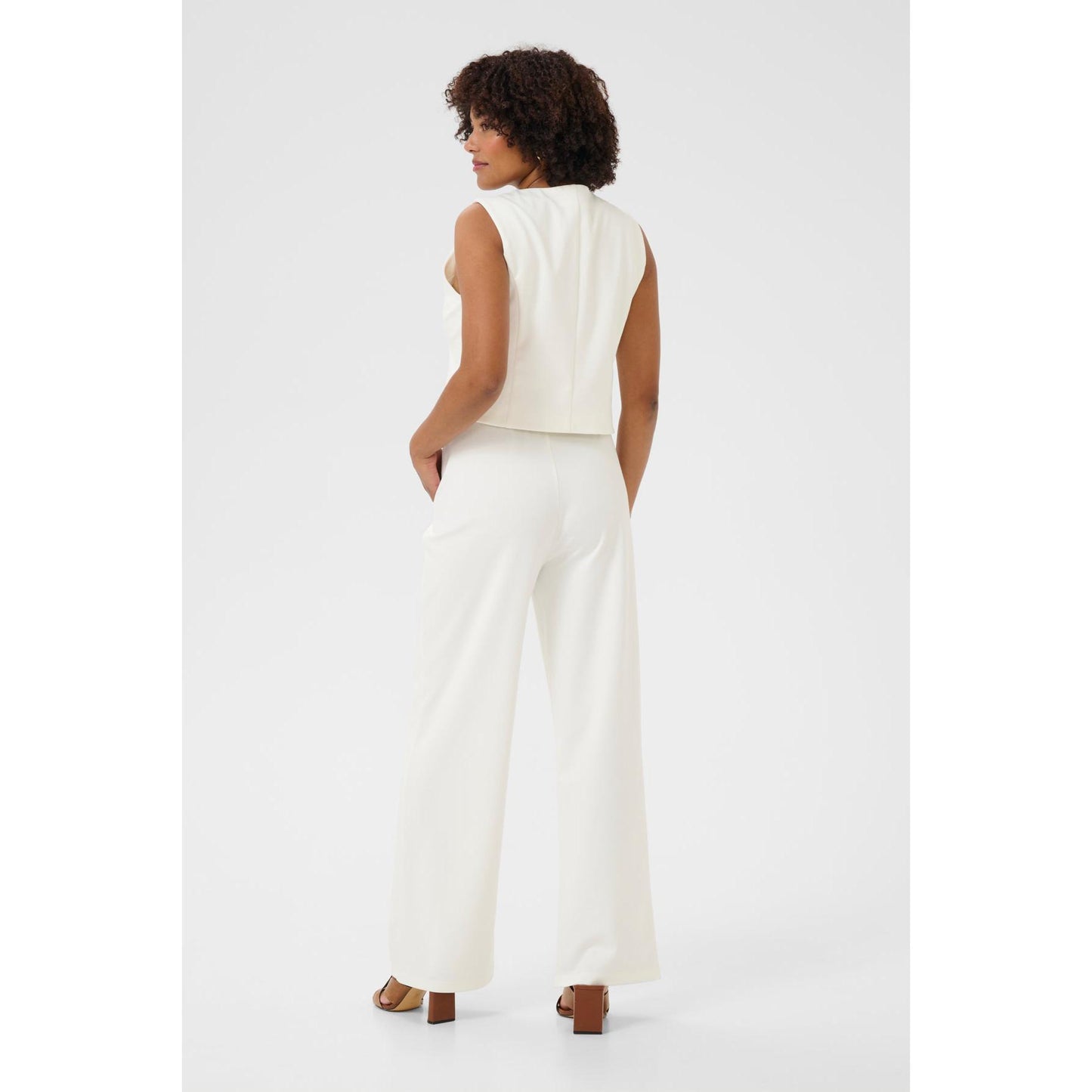 ANETT WIDE PANT-LADIES PANTS-CREAM-JB Evans Fashions & Footwear