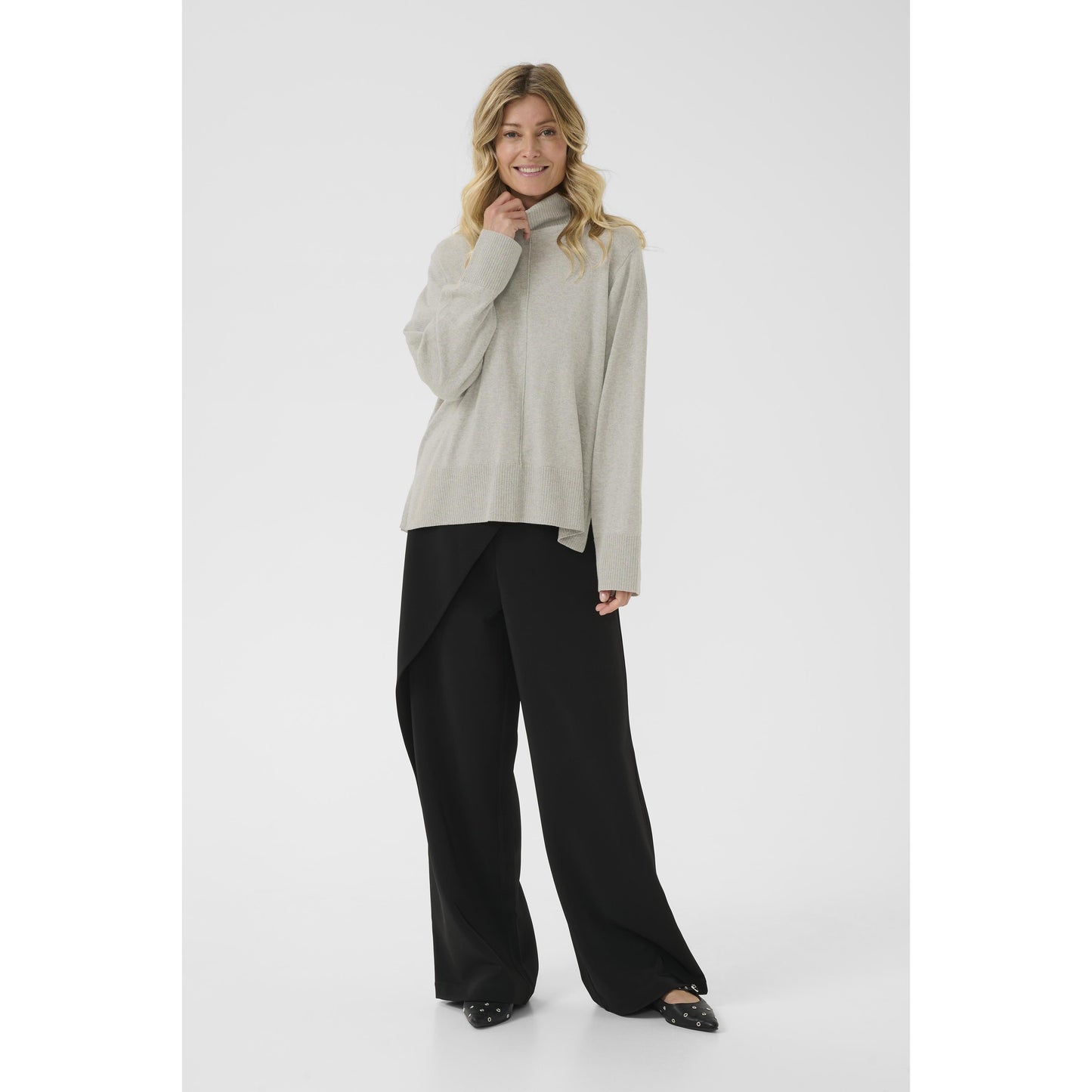 ANVA ROLLNECK PULLOVER-LADIES SWEATERS & KNITS-CREAM-JB Evans Fashions & Footwear