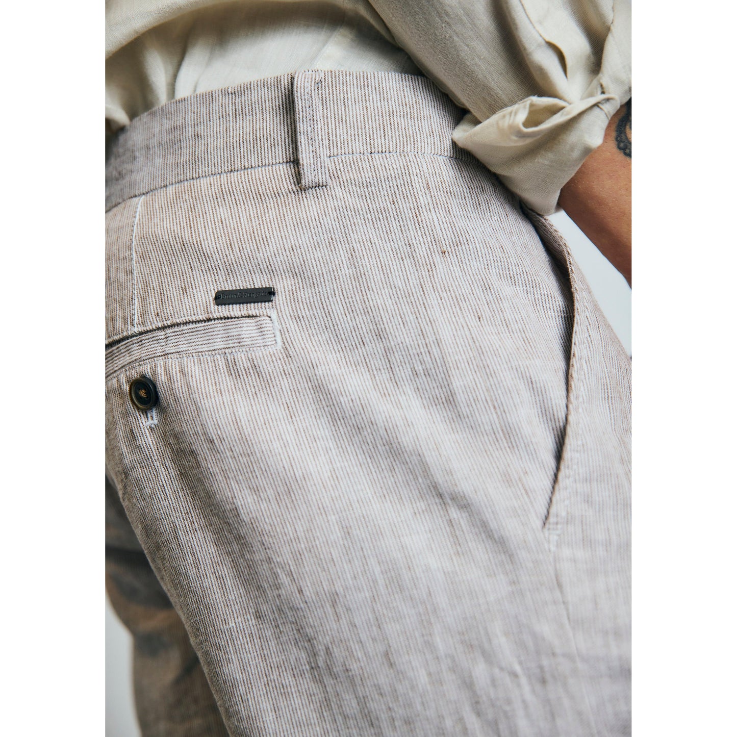 APOLLON LINEN STRIPED SHORT-MENS SHORTS & SWIM-BRUUN STENGADE-JB Evans Fashions & Footwear