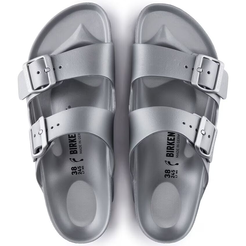 ARIZONA EVA METALLIC SILVER N-LADIES SANDALS-BIRKENSTOCK-JB Evans Fashions & Footwear