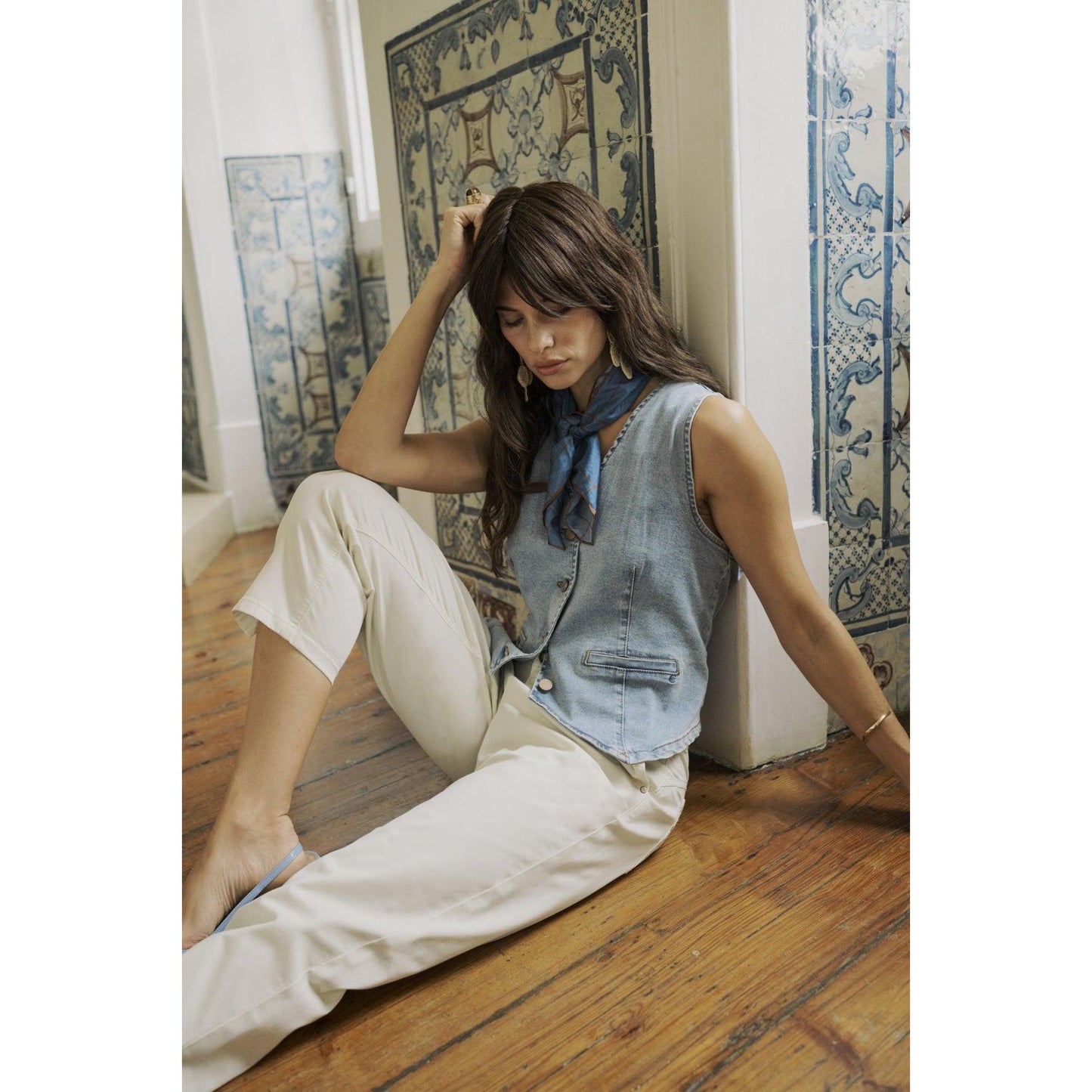 BERTA CAPRI TWILL - COCO FIT-LADIES PANTS-CREAM-JB Evans Fashions & Footwear