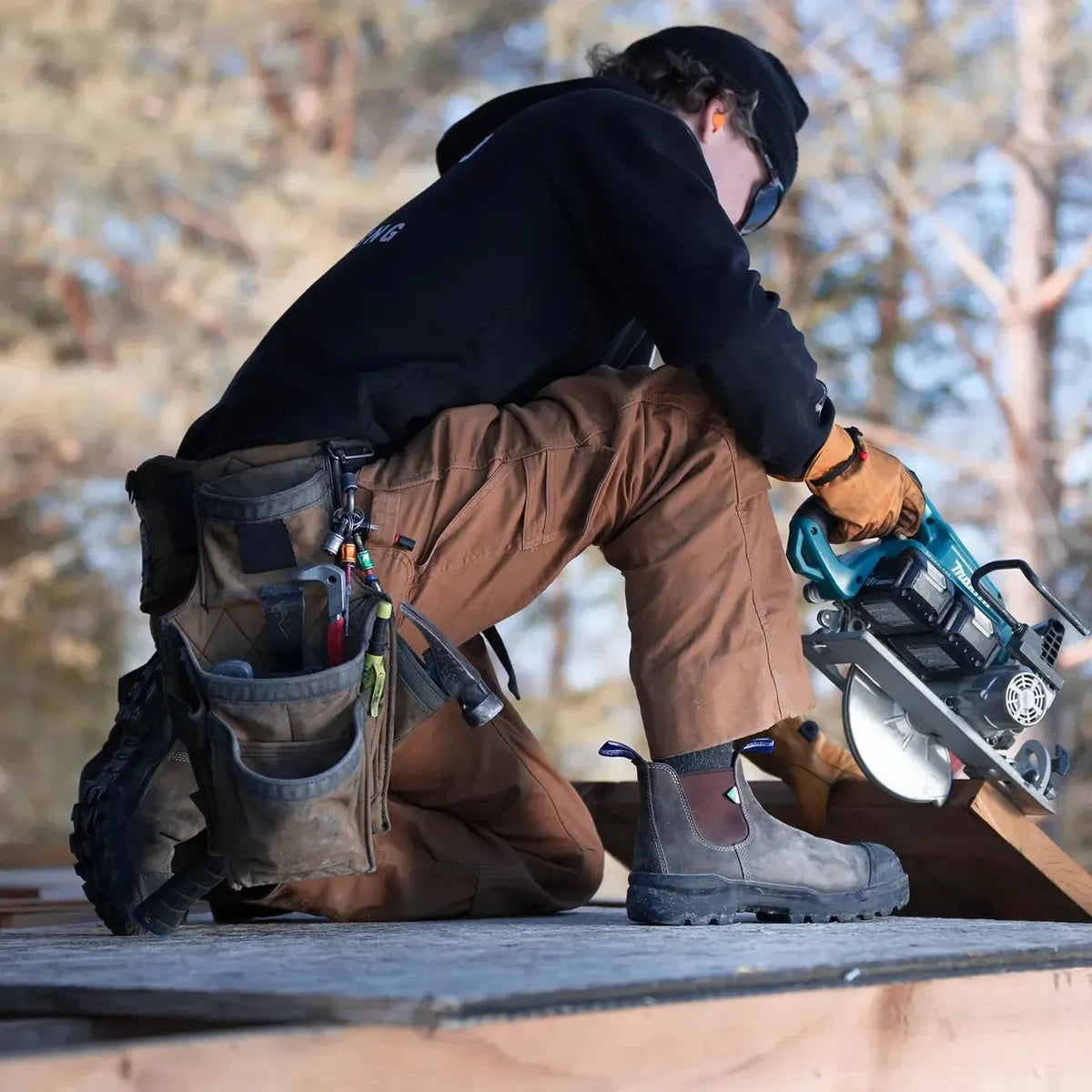 BLUNDSTONE WORK & SAFETY THERMAL ROTOFLEX RUSTIC BROWN-UNISEX BOOTS-BLUNDSTONE-JB Evans Fashions & Footwear