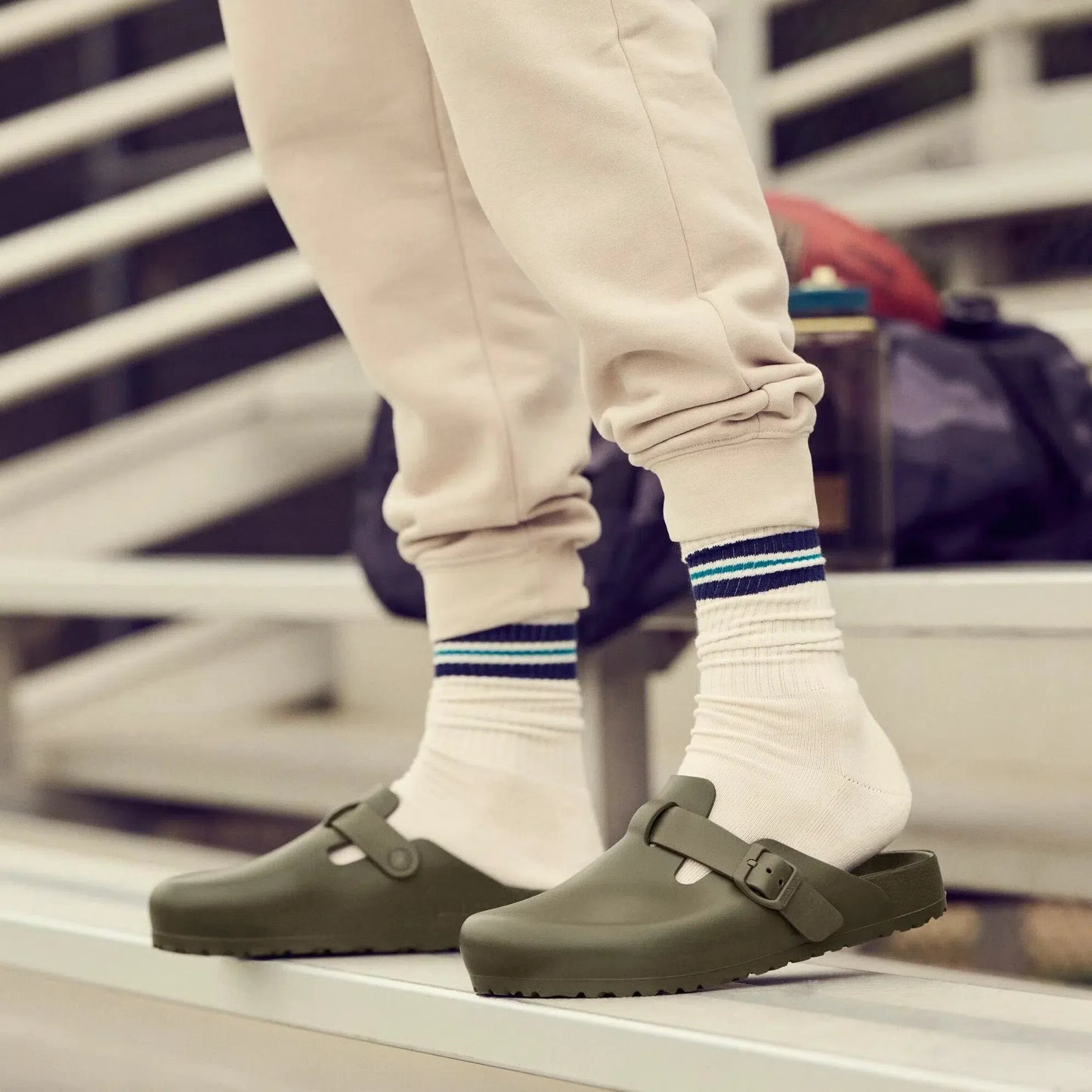 BOSTON EVA KHAKI R-SANDALS-BIRKENSTOCK-JB Evans Fashions & Footwear