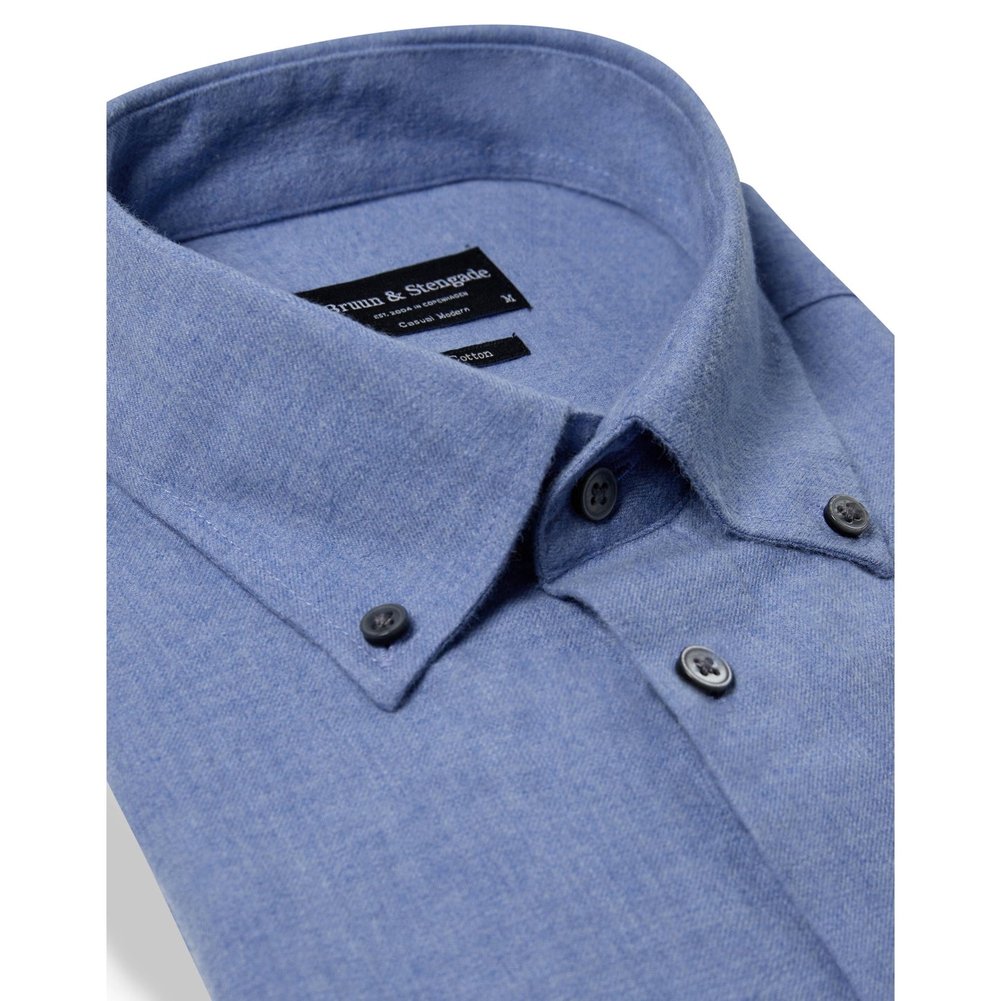 CASUAL MODERN FARUK MELANGE COTTON SHIRT-MENS SHIRTS-BRUUN STENGADE-JB Evans Fashions & Footwear