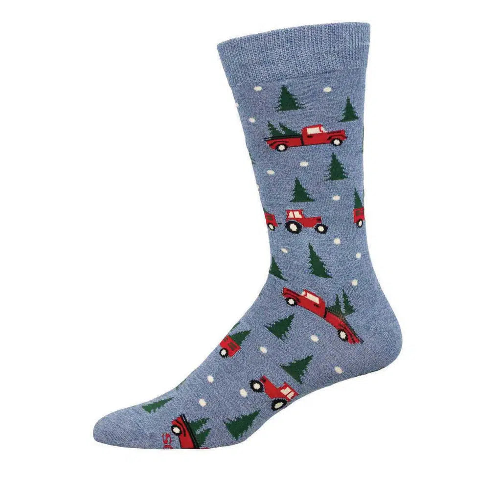 CHRISTMAS FARM - BLUE HEATHER-MENS SOCKS-SOCK SMITH-JB Evans Fashions & Footwear