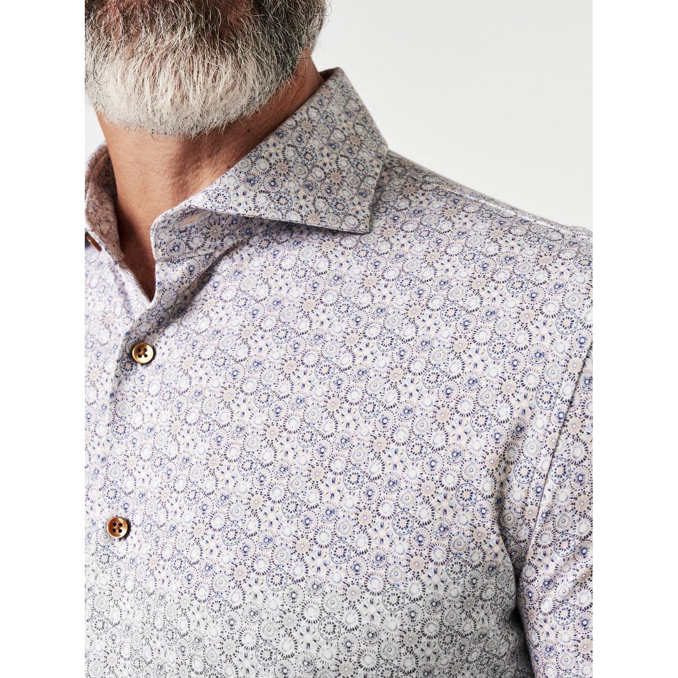 CIRCLE PRINT EARTH TONES-MENS DRESS SHIRTS-DESOTO LUXURY-JB Evans Fashions & Footwear