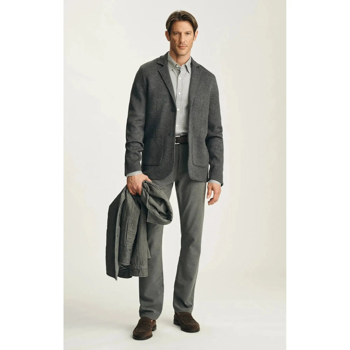 DOUBLE FACE BLAZER ANTHRACITE MELANGE-MENS BLAZERS-34 HERITAGE-JB Evans Fashions & Footwear