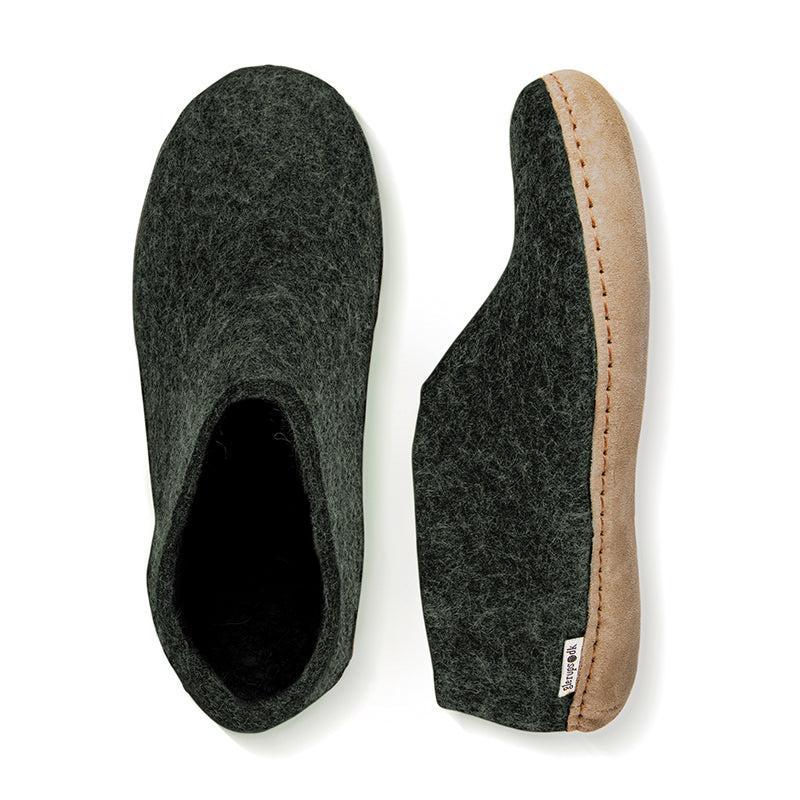 GLERUPS SHOE LEATHER FOREST-UNISEX SLIPPERS-GLERUPS-JB Evans Fashions & Footwear