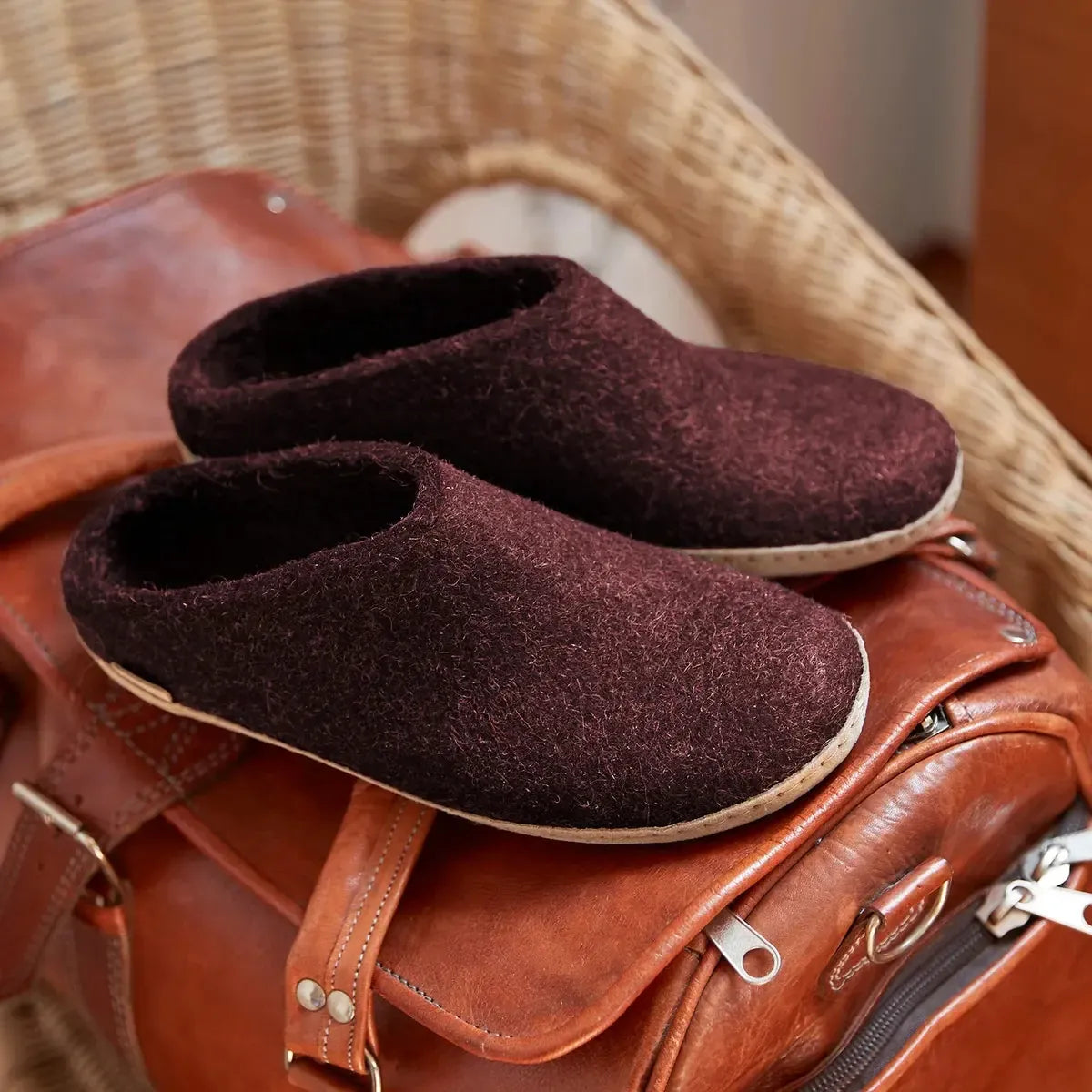 GLERUPS SLIP ON LEATHER BEET-UNISEX SLIPPERS-GLERUPS-JB Evans Fashions & Footwear