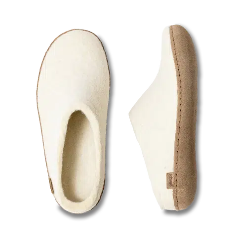 GLERUPS SLIP ON LEATHER WHITE-LADIES SLIPPERS-GLERUPS-JB Evans Fashions & Footwear