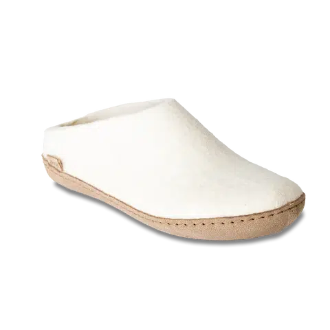 GLERUPS SLIP ON LEATHER WHITE-LADIES SLIPPERS-GLERUPS-JB Evans Fashions & Footwear