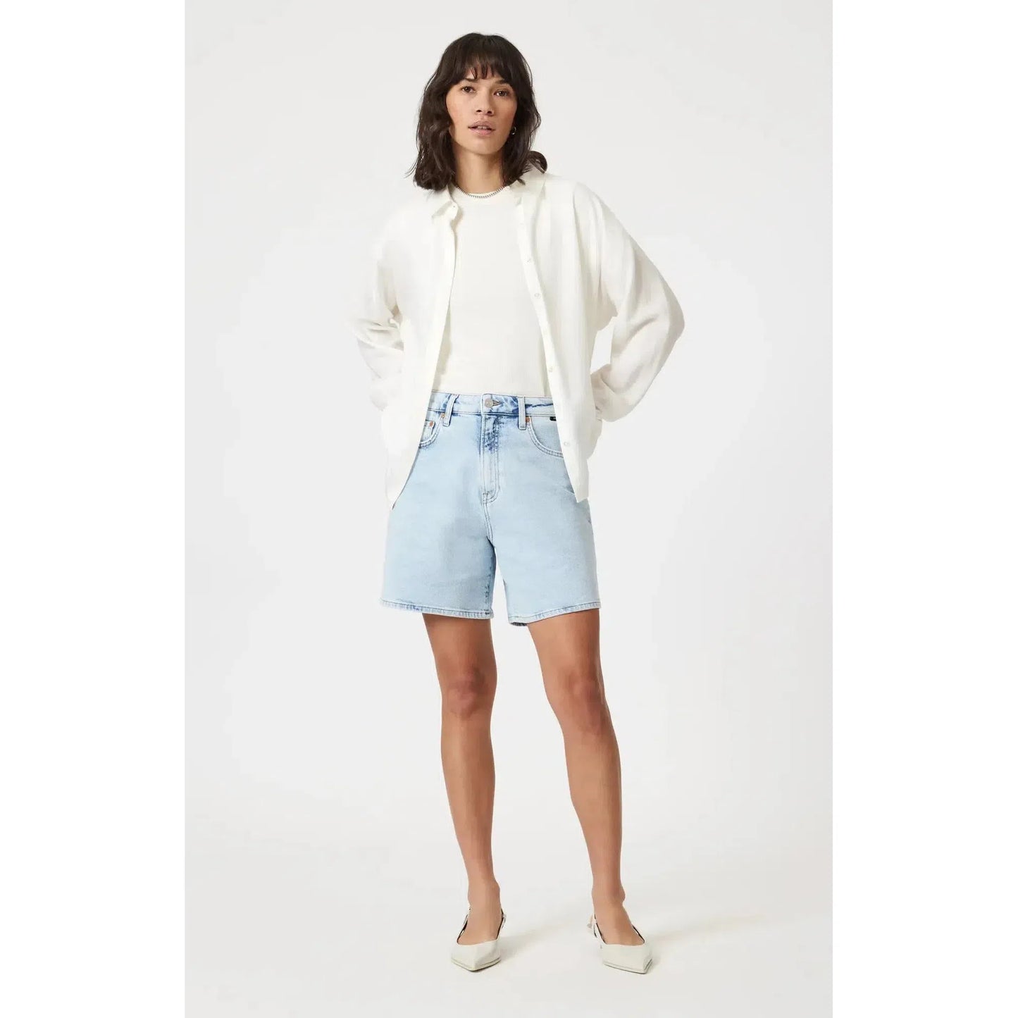 HEIDI LONG BLEACHED 90'S-LADIES SHORTS-MAVI-JB Evans Fashions & Footwear