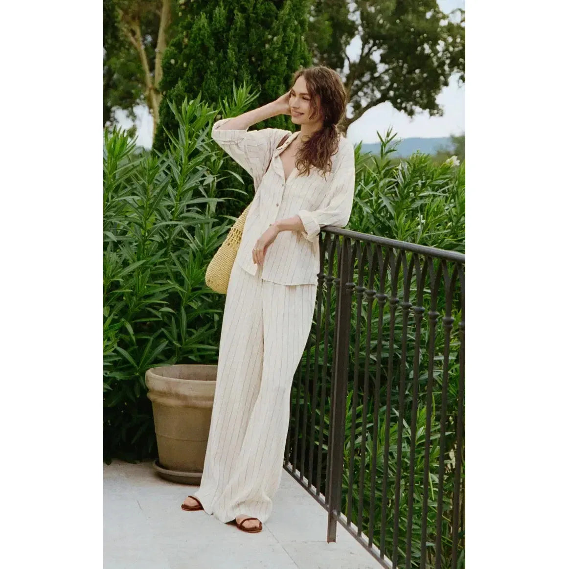 HENRI STRIPED WIDE LEG PANT-LADIES PANTS-Z SUPPLY-JB Evans Fashions & Footwear