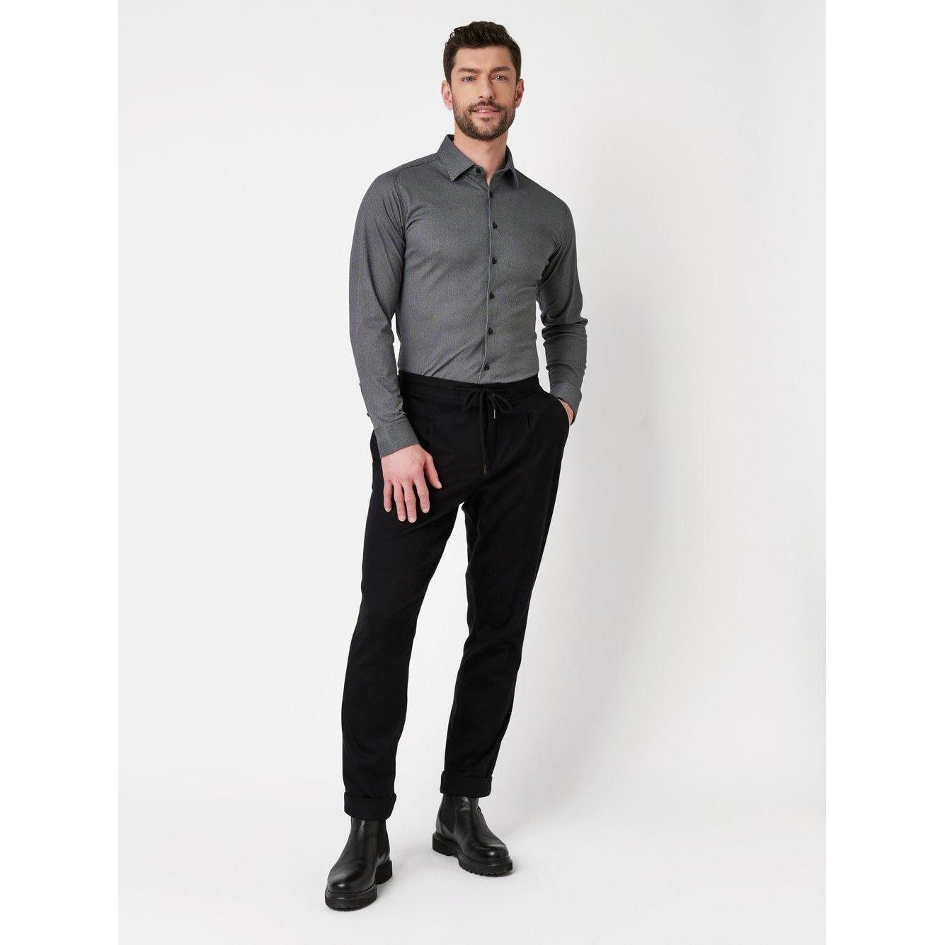 JERSEY STRETCH NOOS BIRDSEYE PRINT-MENS SHIRTS-DESOTO-JB Evans Fashions & Footwear