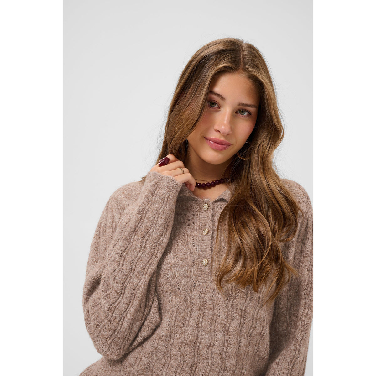 JUNAH PULLOVER-LADIES SWEATERS & KNITS-CREAM-JB Evans Fashions & Footwear
