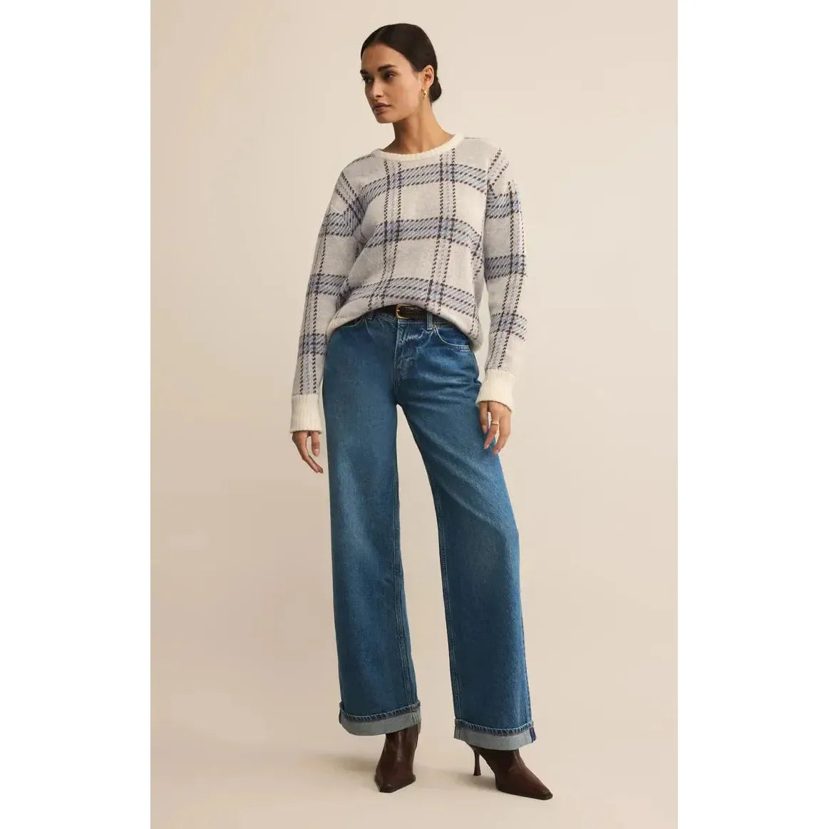 JUNCTION PLAID SWEATER-LADIES SWEATERS & KNITS-Z SUPPLY-JB Evans Fashions & Footwear