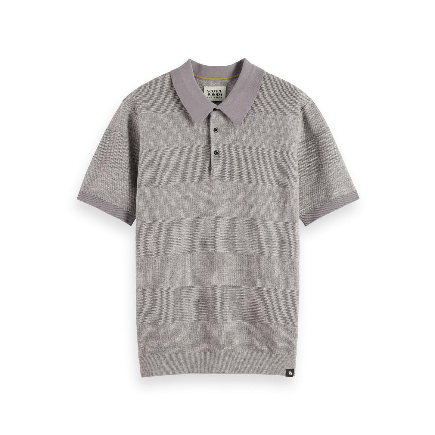 KNITTED TONE ON TONE STRIPED REGULAR FIT POLO-MENS T-SHIRTS & POLO'S-SCOTCH & SODA-JB Evans Fashions & Footwear