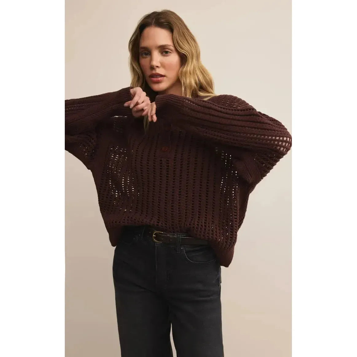 LOOKING GLASS POLO SWEATER-LADIES SWEATERS & KNITS-Z SUPPLY-JB Evans Fashions & Footwear