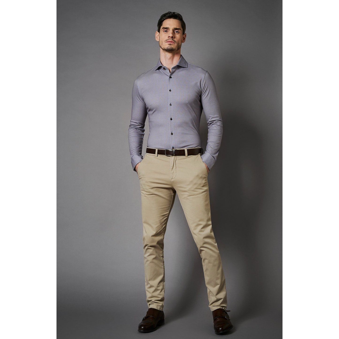 LUXURY PRINT L/S HAI COLLAR-MENS DRESS SHIRTS-DESOTO LUXURY-JB Evans Fashions & Footwear