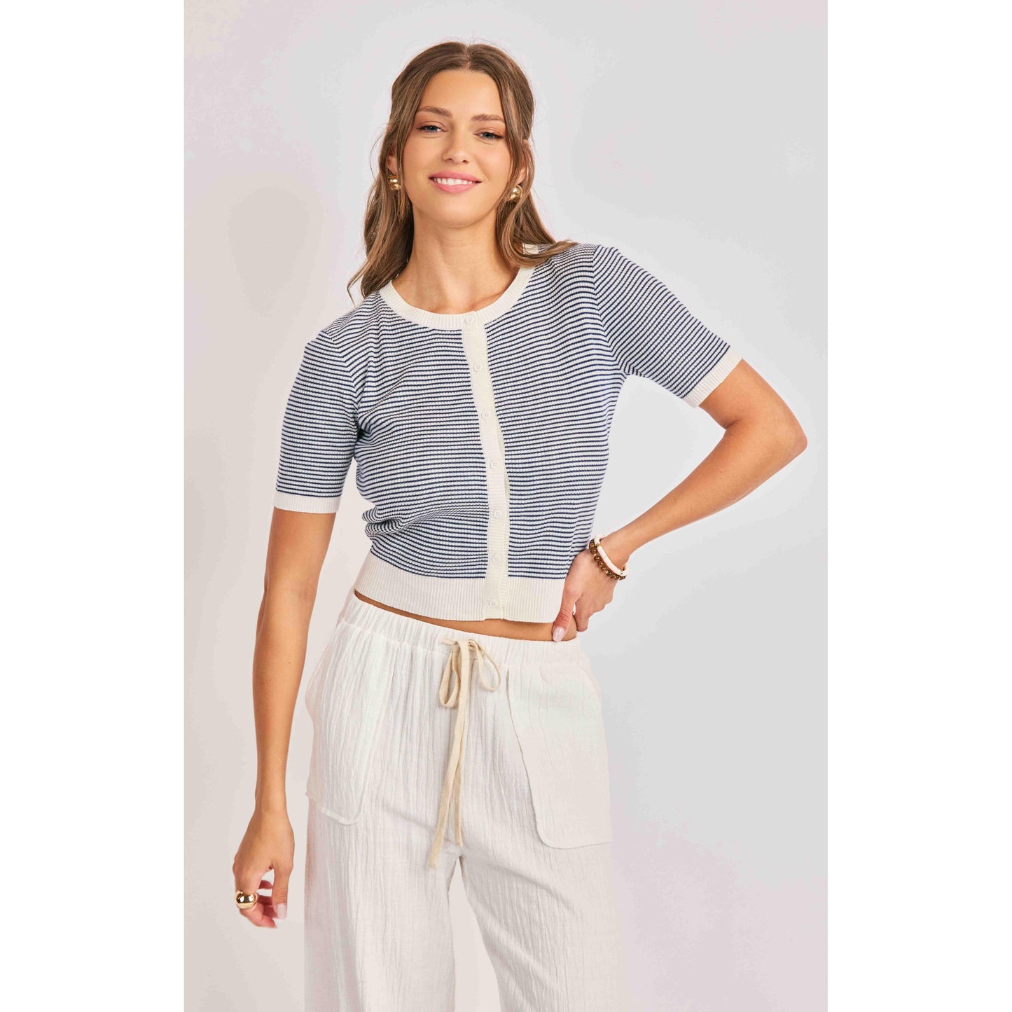 MAVI STRIPE CARDIGAN-LADIES SWEATERS & KNITS-SADIE & SAGE-JB Evans Fashions & Footwear