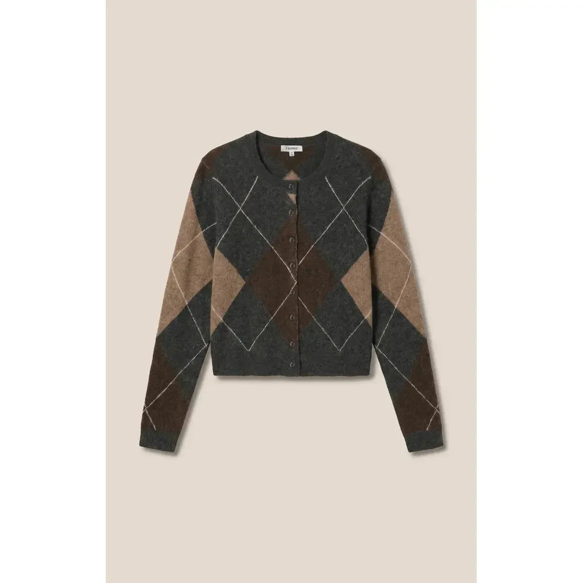 MEDINA ARGYLE CARDIGAN-LADIES SWEATERS & KNITS-Z SUPPLY-JB Evans Fashions & Footwear