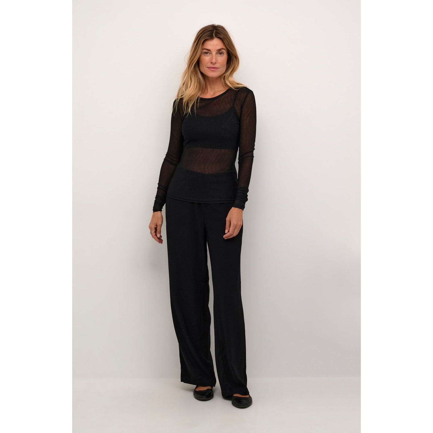 MERA MESH LS T-SHIRT-LADIES TOPS-CREAM-JB Evans Fashions & Footwear