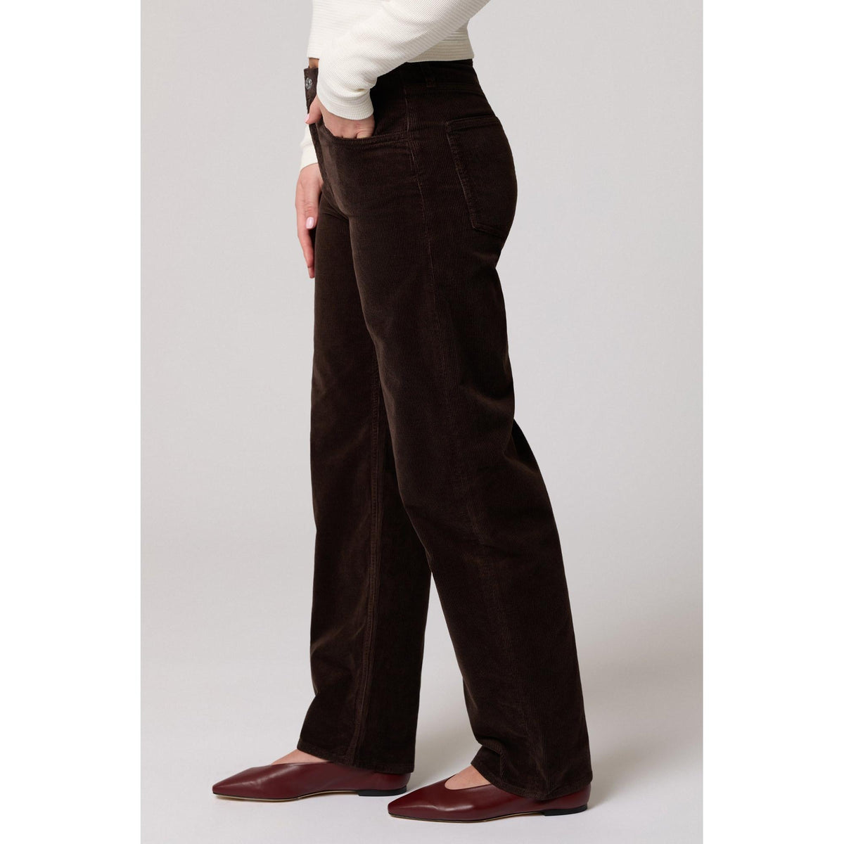 NICA DARK CHOCOLATE CORD-LADIES PANTS-MAVI-JB Evans Fashions & Footwear