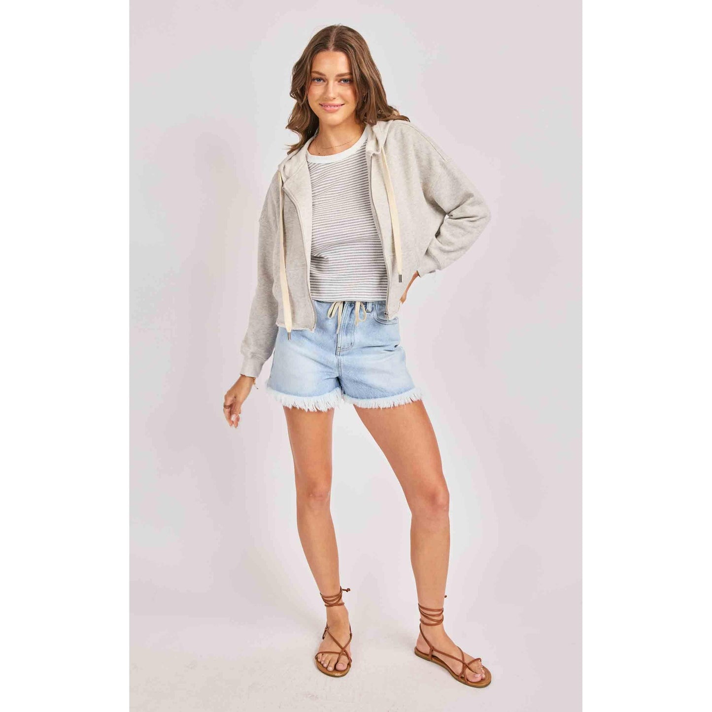 NORA ZIP FRONT HOODIE-LADIES LOUNGE & SLEEPWEAR-SADIE & SAGE-JB Evans Fashions & Footwear