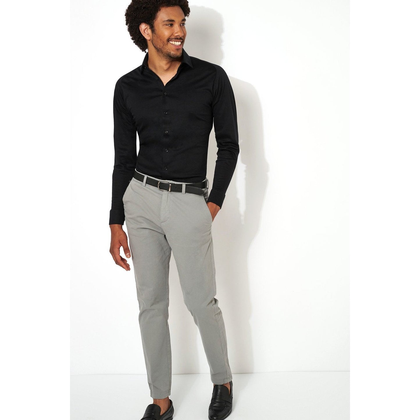 PIQUE L.S KENT COLLAR-MENS SHIRTS-DESOTO-JB Evans Fashions & Footwear