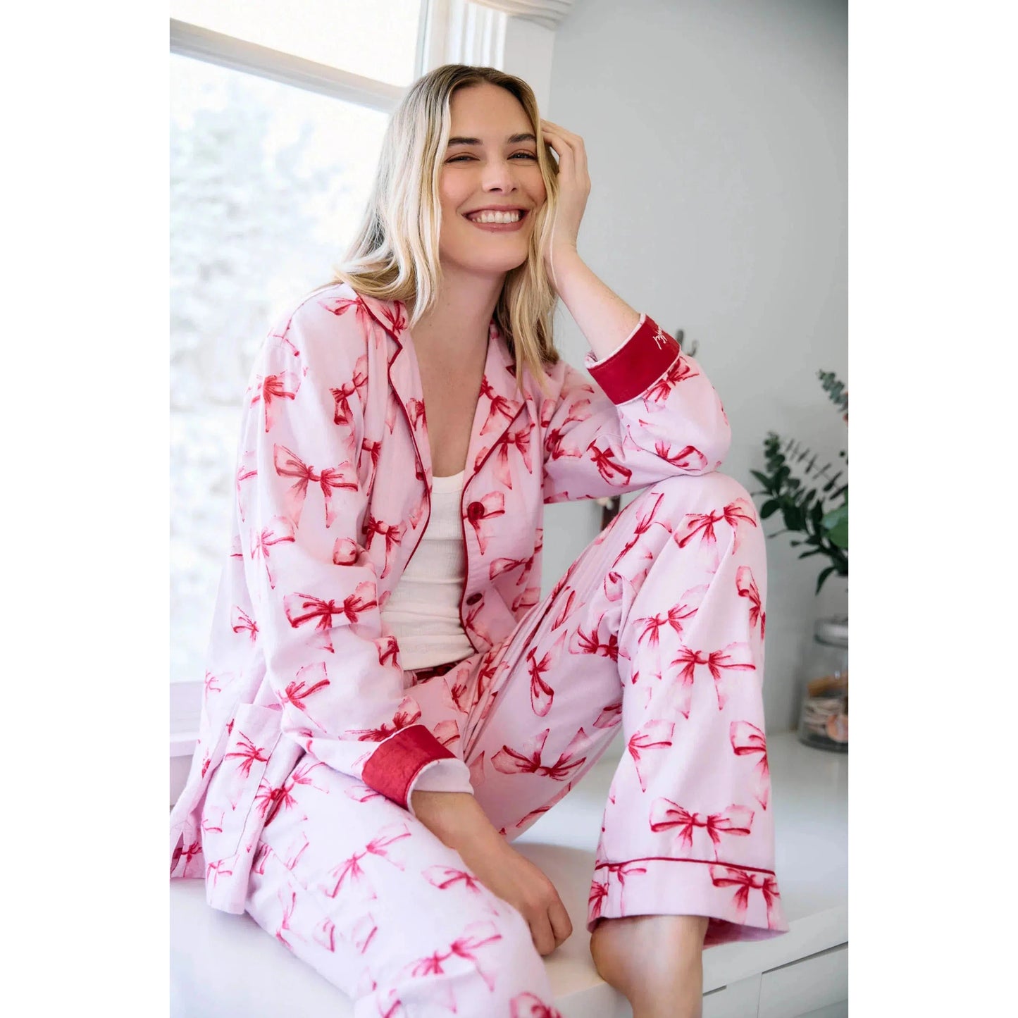 RIBBONS & BOWS PJ SET-LADIES LOUNGE & SLEEPWEAR-PJ SALVAGE-JB Evans Fashions & Footwear