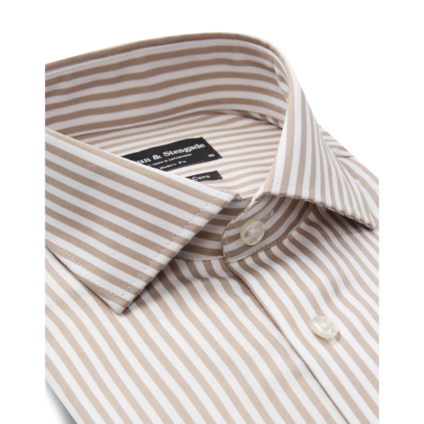 SANTOS STRIPE MODERN FIT-MENS SHIRTS-BRUUN STENGADE-JB Evans Fashions & Footwear