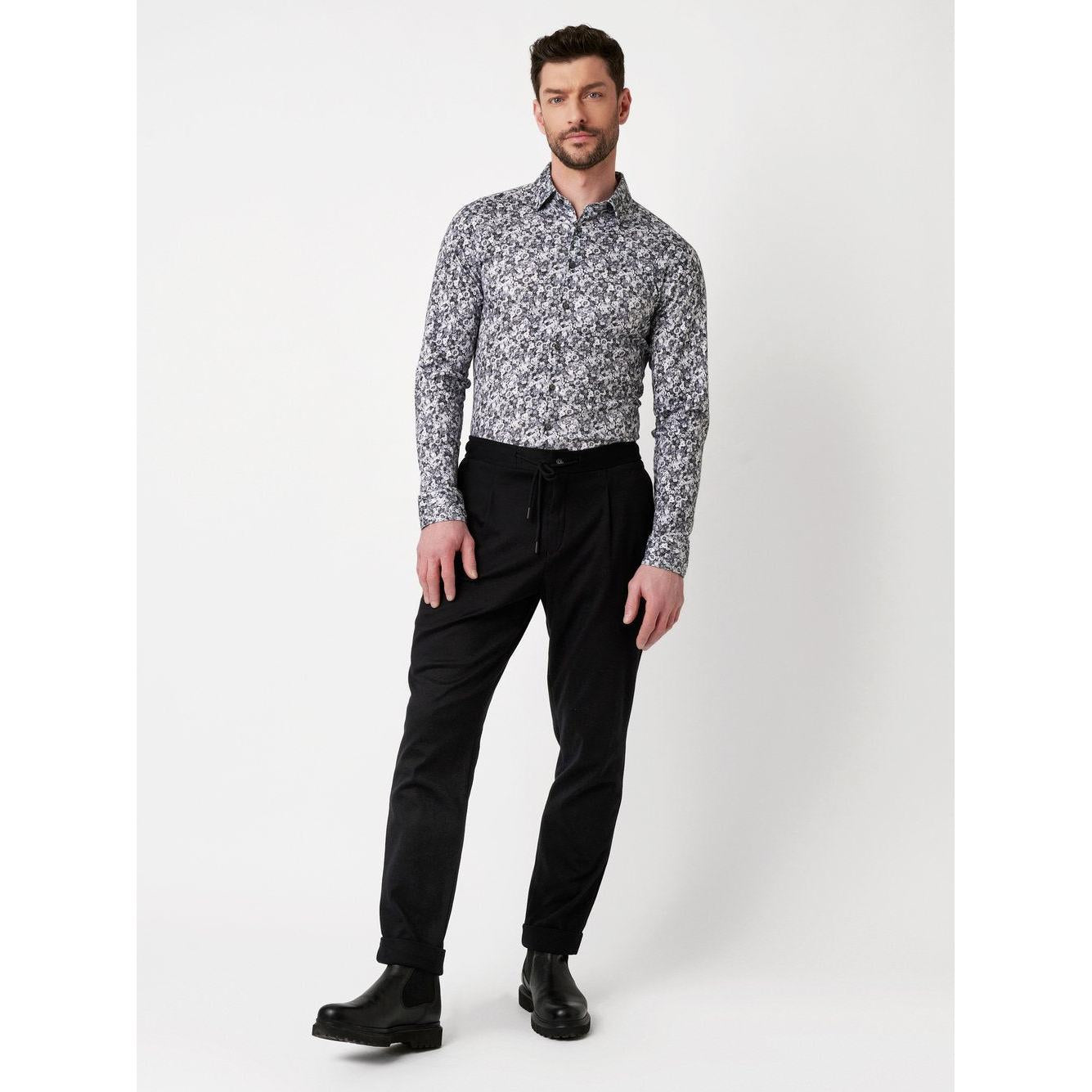 SLIM FIT STRETCH FLORAL PRINT-MENS SHIRTS-DESOTO-JB Evans Fashions & Footwear