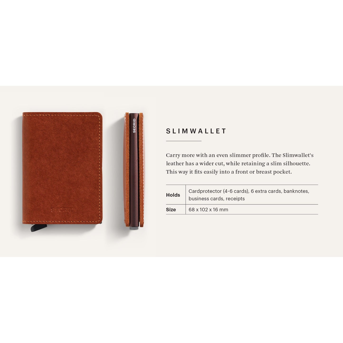 SLIMWALLET VEG CARAMELLO SAND-MENS WALLETS-SECRID-JB Evans Fashions & Footwear