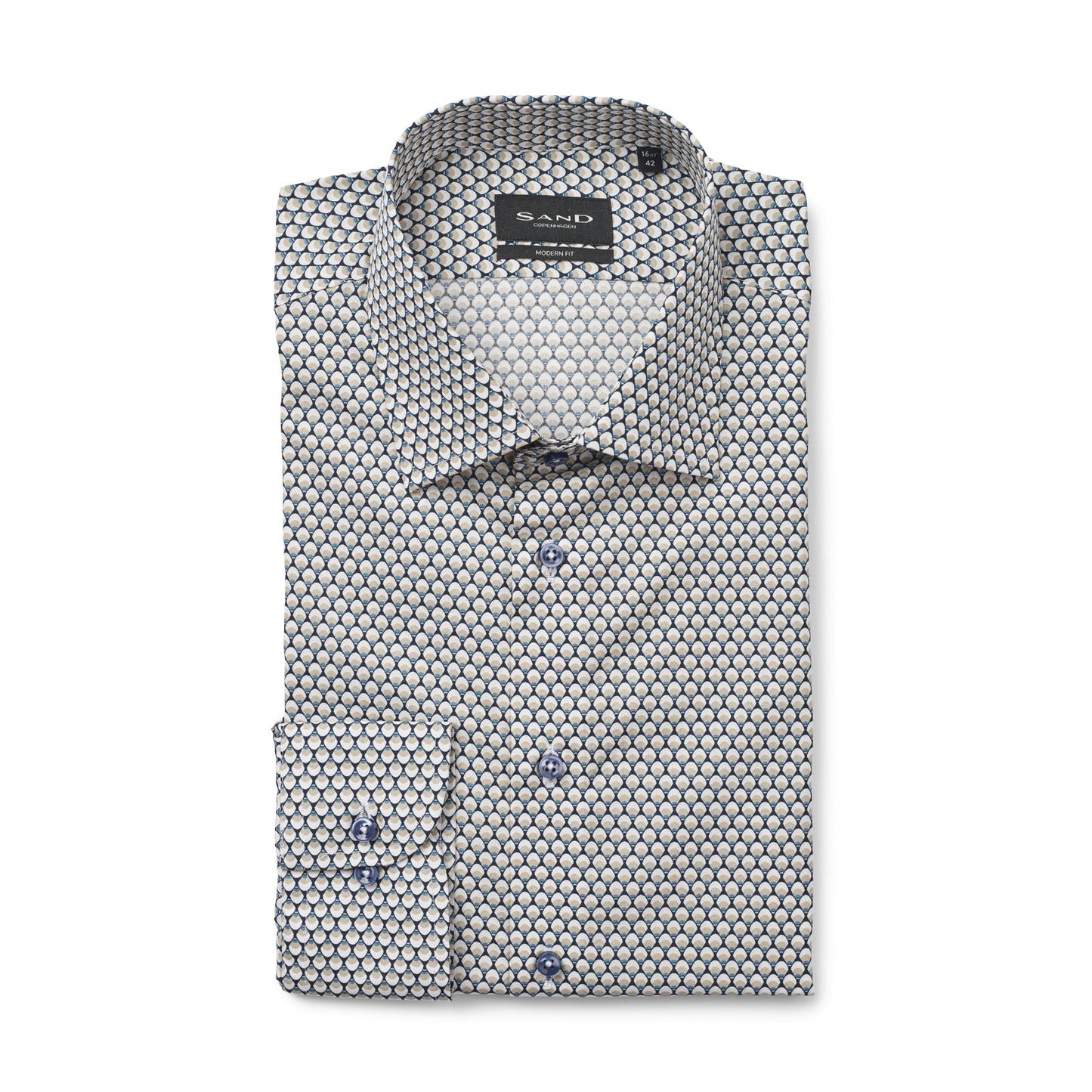 STATE N PRINT SHIRT-MENS DRESS SHIRTS-SAND-JB Evans Fashions & Footwear