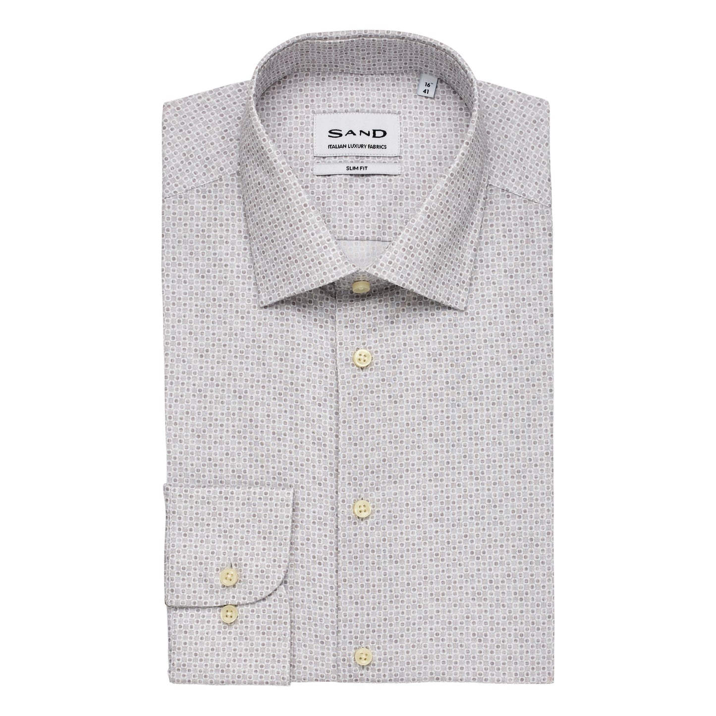 STATEN2 MINI FLOWER PRINT-MENS DRESS SHIRTS-SAND-JB Evans Fashions & Footwear