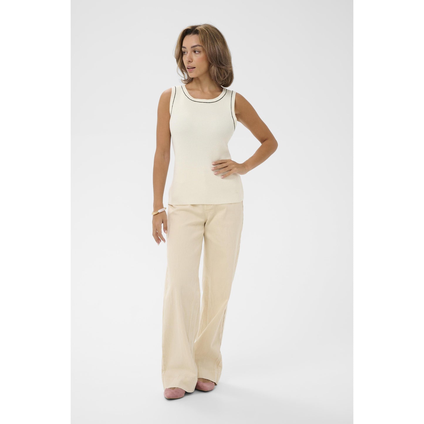 VILLEA KNIT TOP-LADIES TOPS-CREAM-JB Evans Fashions & Footwear