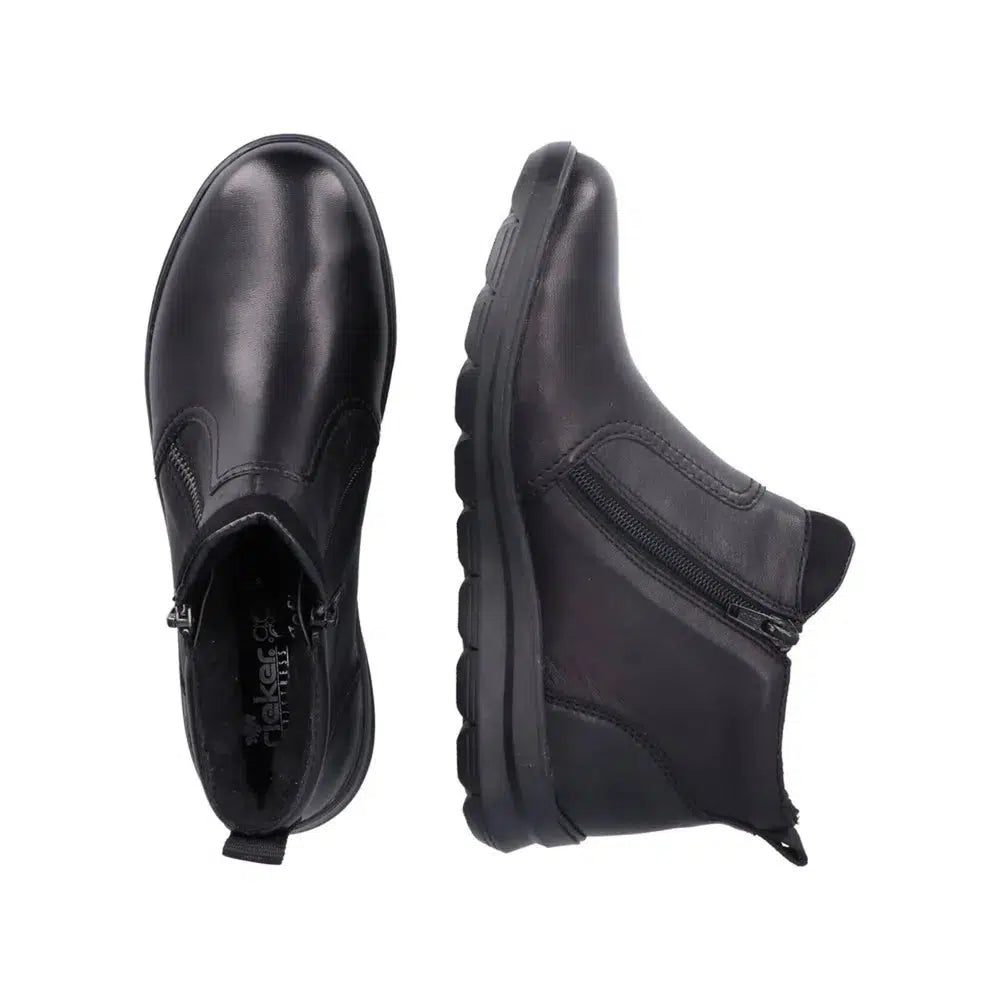 WOOL LINED DOUBLE ZIP BOOT-LADIES BOOTS-RIEKER-JB Evans Fashions & Footwear