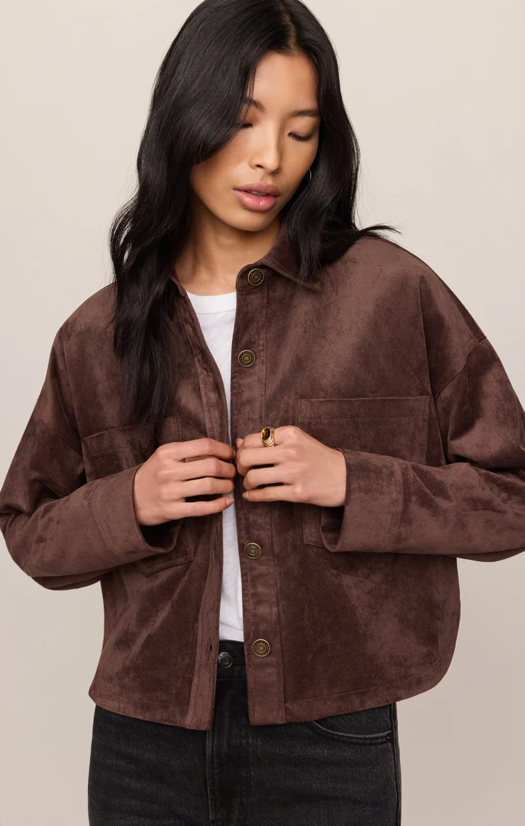 ALL DAY CROPPED SUEDE JACKET