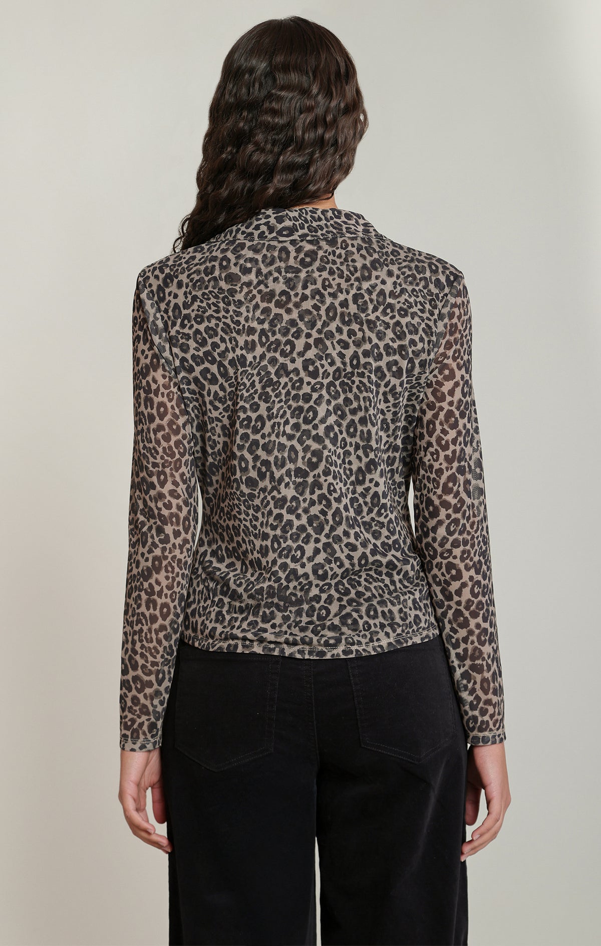 LEOPARD MESH SHIRT
