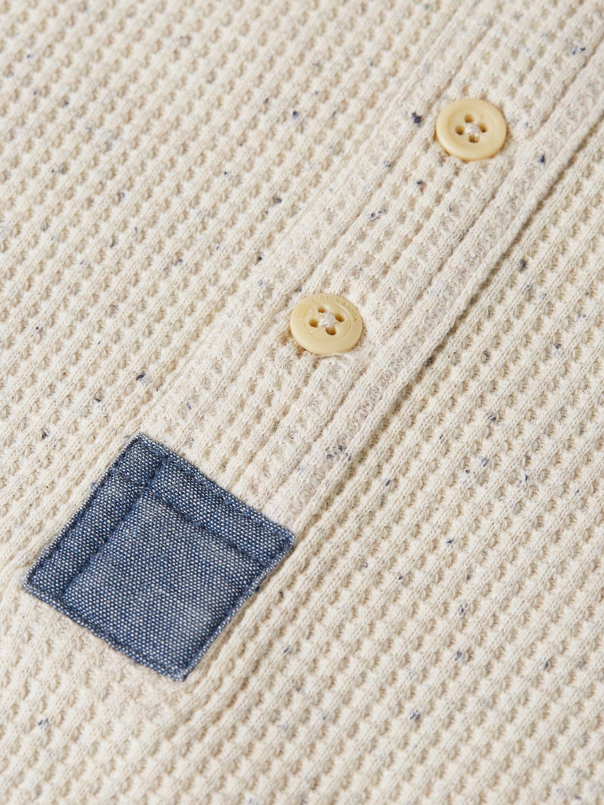 REGULAR FIT MELANGE KNIT HENLEY