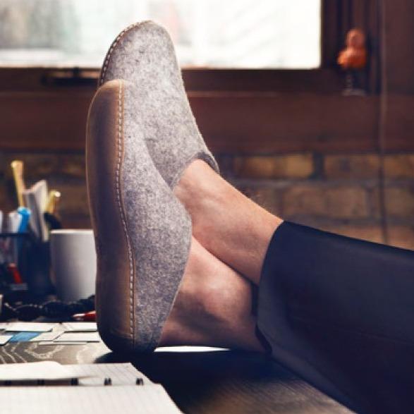 GLERUP FELT SLIPPER LEATHER SOLE-UNISEX FOOTWEAR-GLERUPS-JB Evans Fashions & Footwear