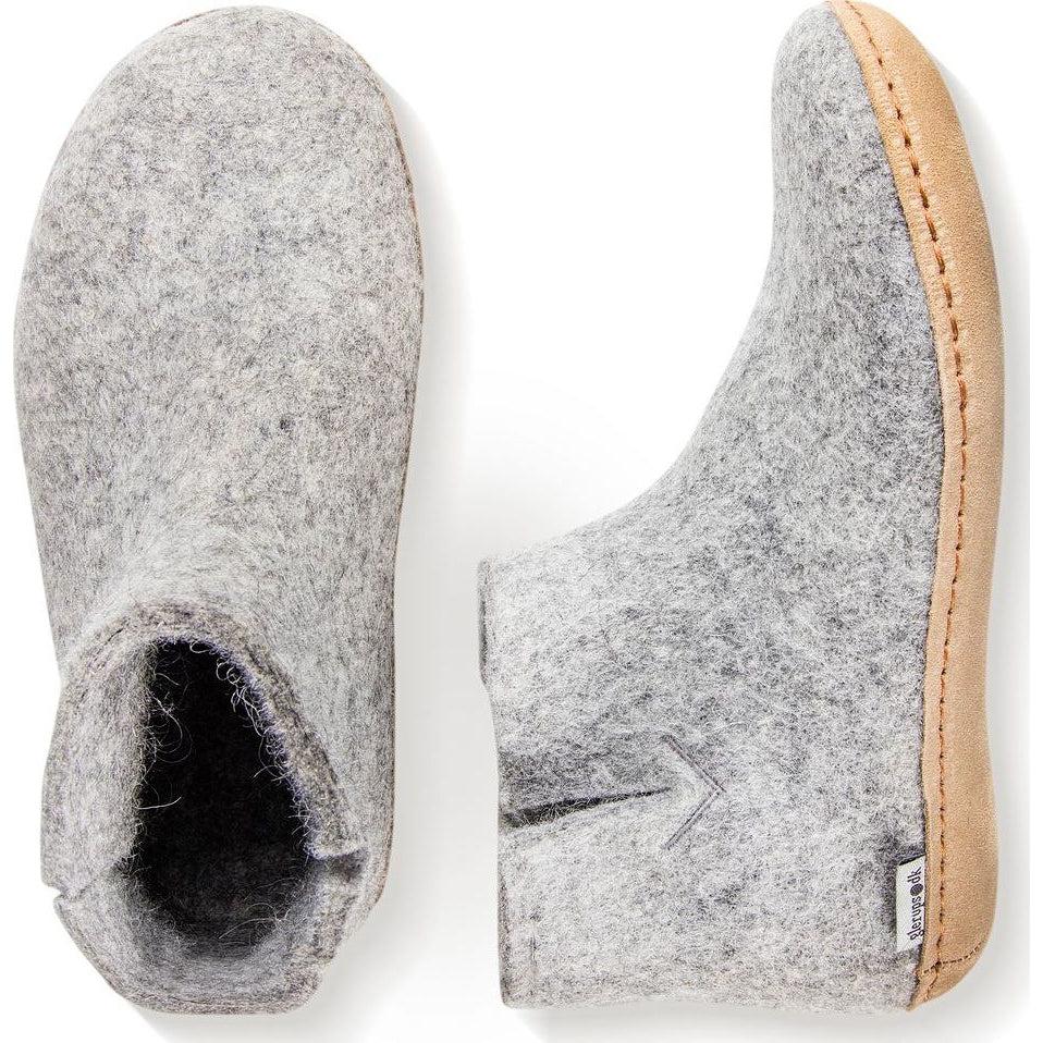 GLERUPS BOOT LEATHER SOLE GREY-UNISEX SLIPPERS-GLERUPS-JB Evans Fashions & Footwear