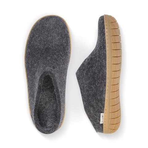 GLERUPS SLIP ON HONEY RUBBER CHARCOAL-UNISEX SLIPPERS-GLERUPS-JB Evans Fashions & Footwear