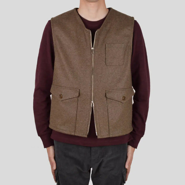 stein Wool Gabardine Combination Vest-