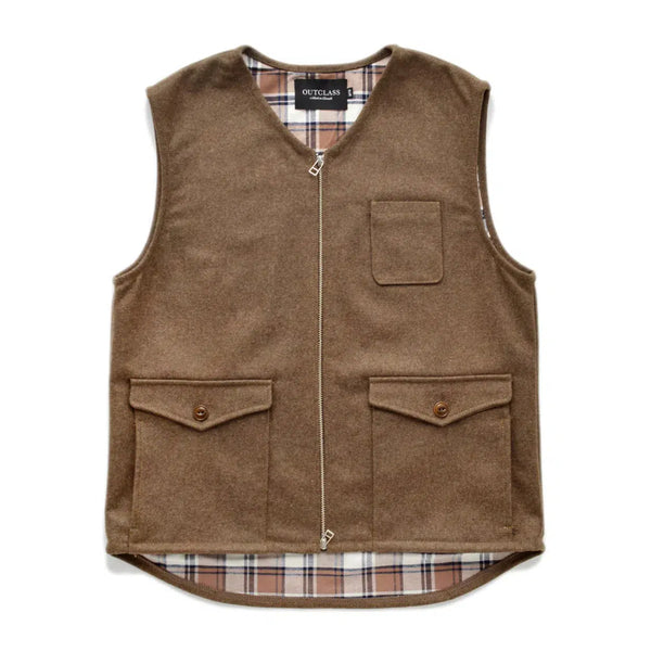 stein Wool Gabardine Combination Vest-