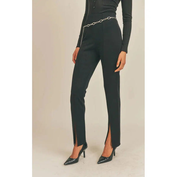 ROUNDABOUT FRONT SLIT FLARE PANTS