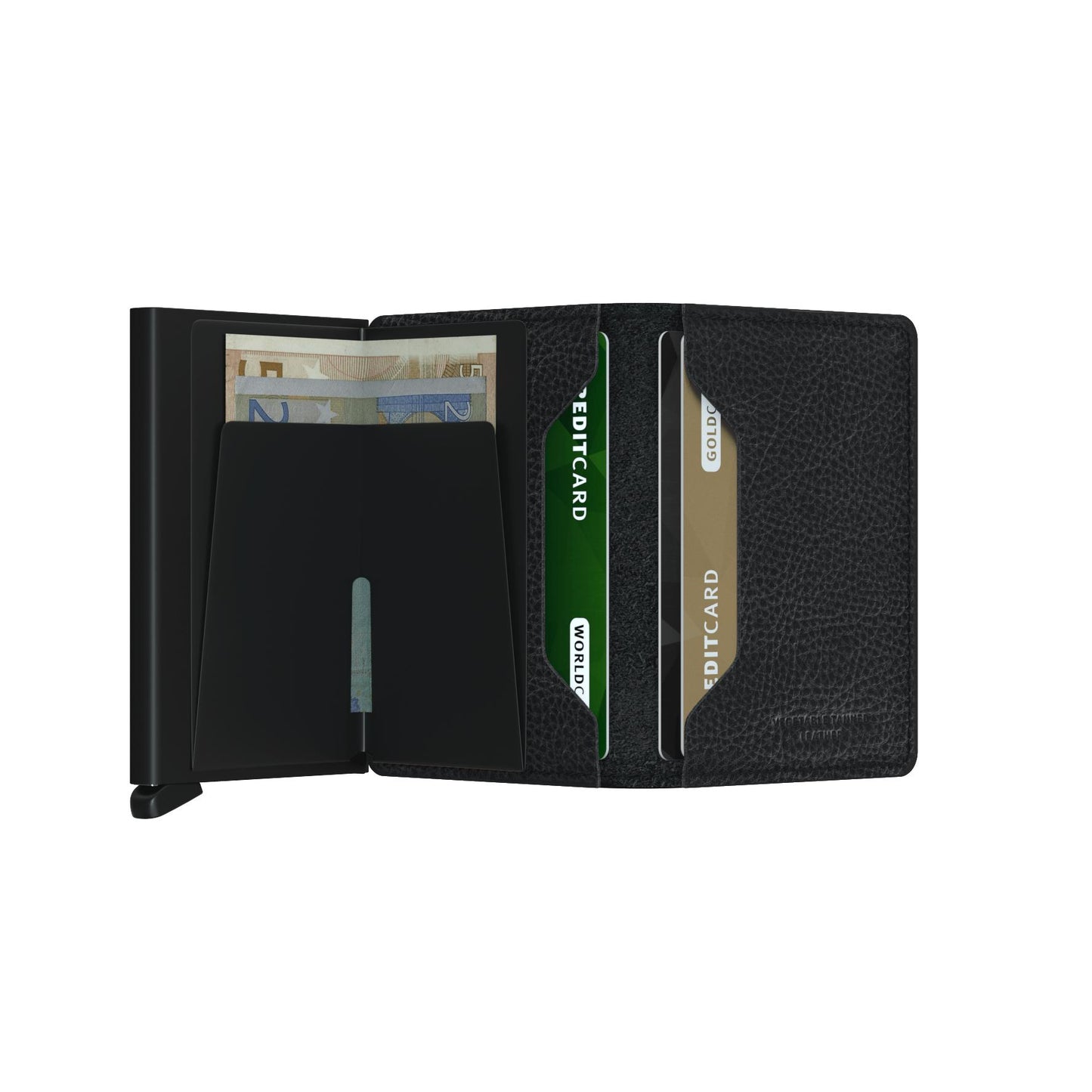 SLIMWALLET VEG LEATHER BLACK-MENS WALLETS-SECRID-JB Evans Fashions & Footwear