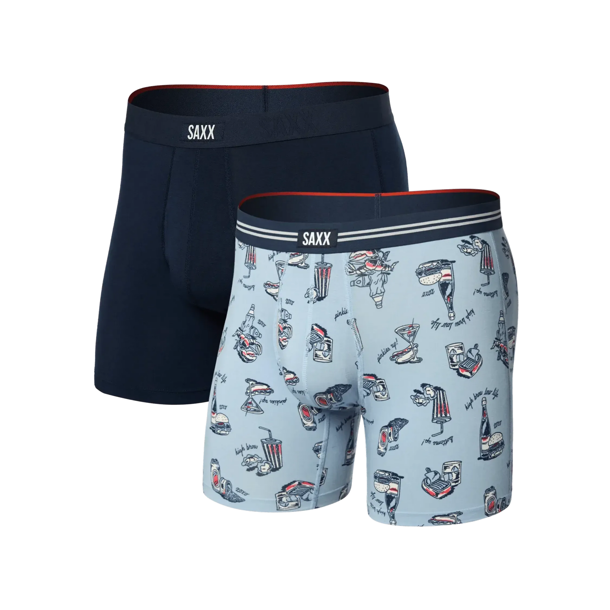 2PK VIBE EXTRA SOFT COMFORT BOXER BRIEF - HIGH BROW-MENS UNDERWEAR-SAXX UNDERWEAR-JB Evans Fashions & Footwear