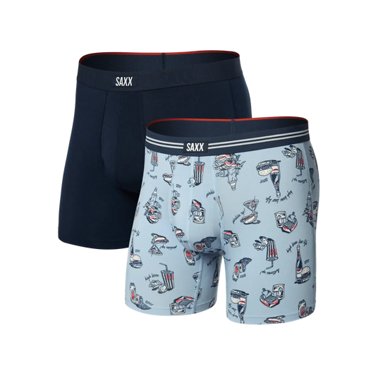 2PK VIBE EXTRA SOFT COMFORT BOXER BRIEF - HIGH BROW-MENS UNDERWEAR-SAXX UNDERWEAR-JB Evans Fashions & Footwear